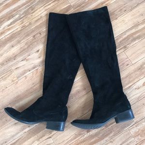 born blue suede boots